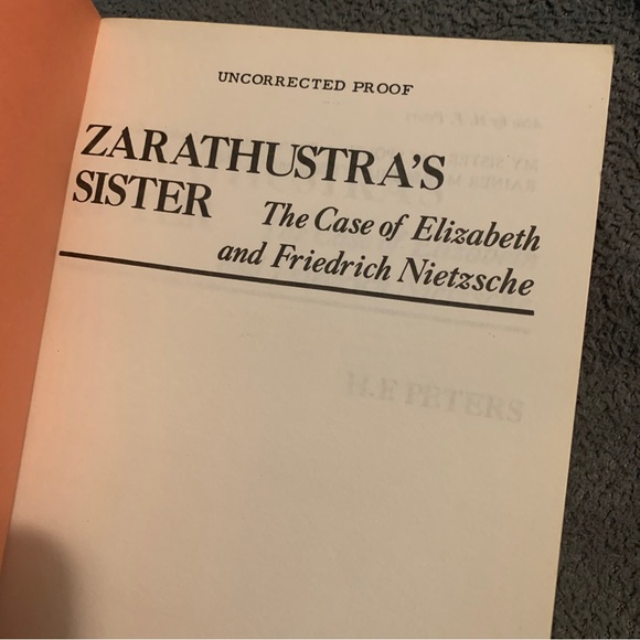 H F PETERS / Zarathustra's Sister The Case of Elisabeth and Friedrich - Picture 4 of 6